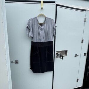 Laundry by Shelli Segal Gray Black Colorblock Dress - Size 10